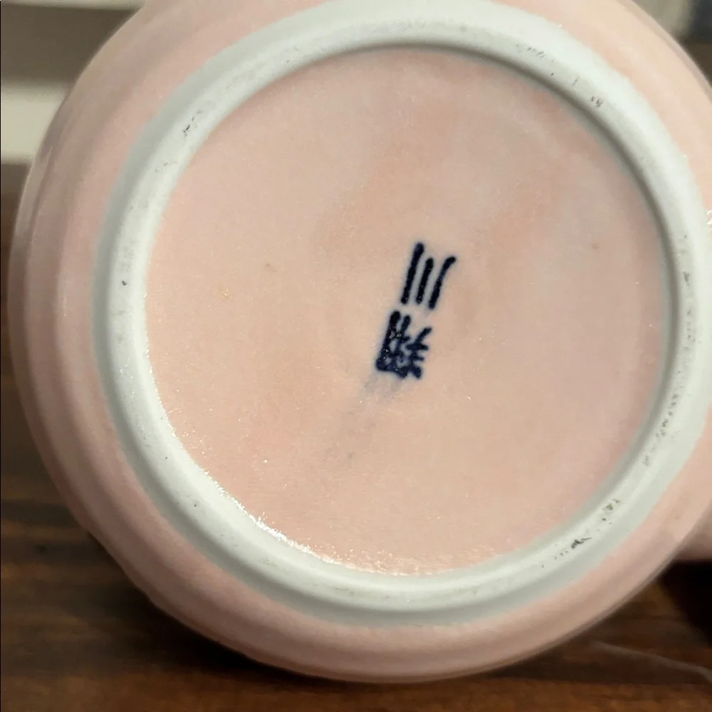 Vintage Sousaku Japan Ceramic Pink Teapot Cherry Blossoms Bamboo Handle - Picture 6 of 8